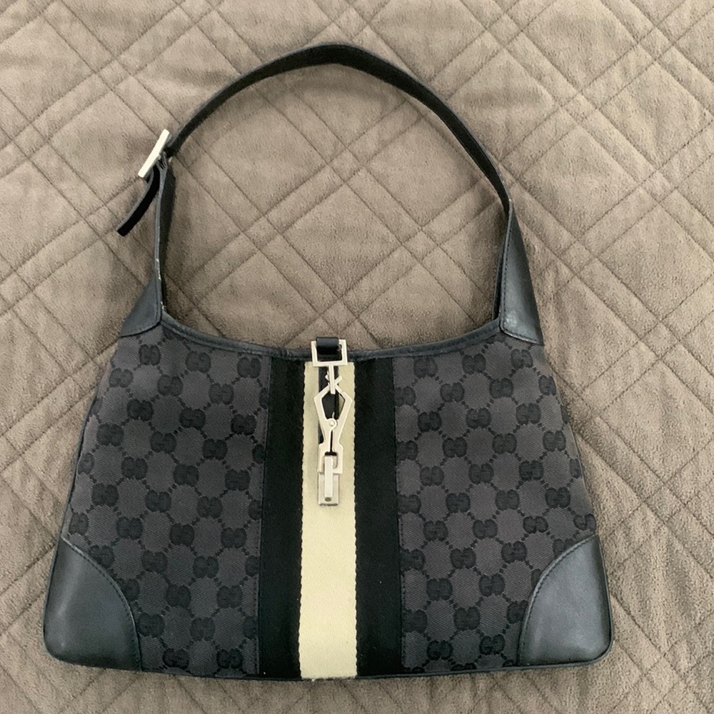Gucci Vintage Canvas/Leather Web Shoulder Bag